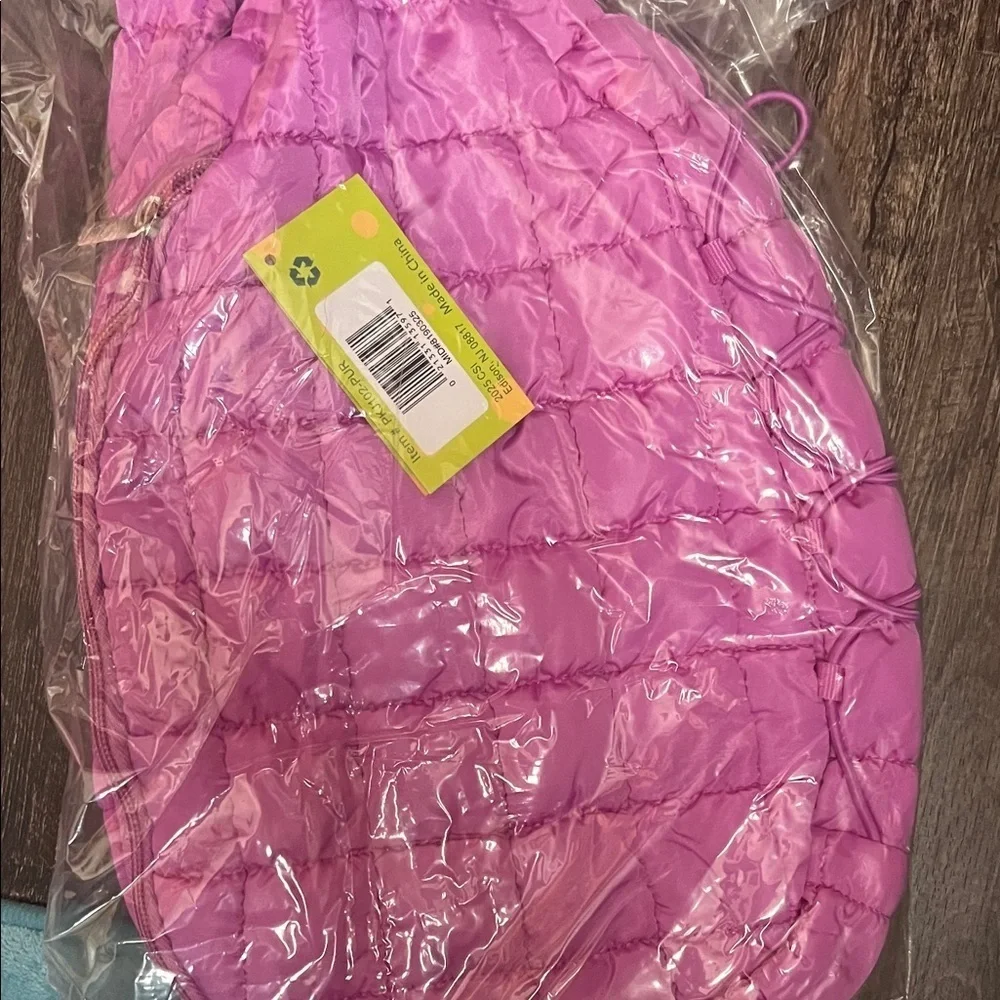 Vibrant Pink Quilted Crossbody Bag